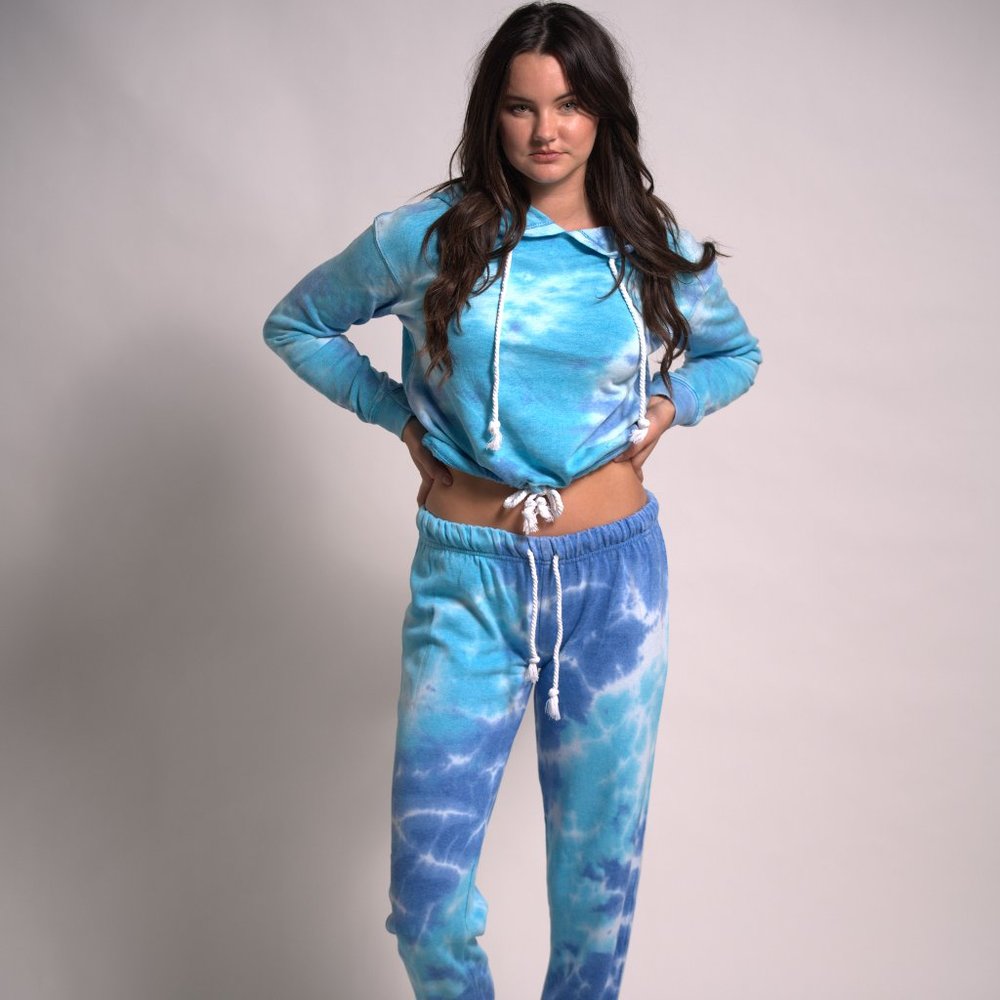 OCEAN BLUE Women's Tracksuits Sweatshirt Hoodie Tie Dye Outfit Joggers Two Piece